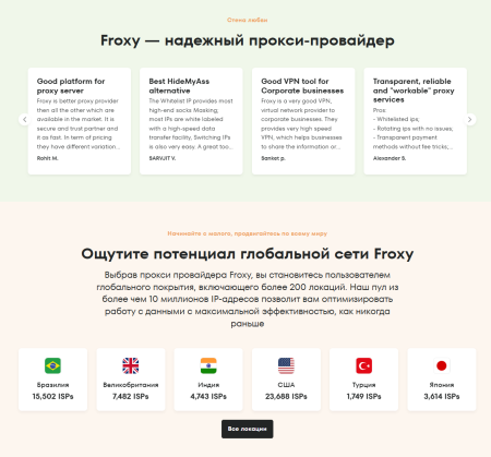 Почему стоит выбрать Froxy?
