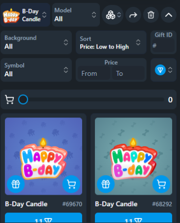 Фильтр NFT в Tonnel Gift Market: поиск по модели, узору и цене