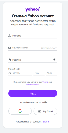 Как создать электронную почту на Yahoo!