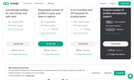 Масштабируйте аккаунты с GoLogin. Анонимность, безопасность, экономия времени.